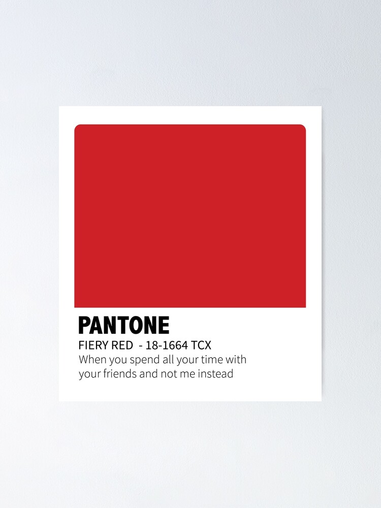 Pantone Fiery Red" Poster Sale ikenchyarts | Redbubble
