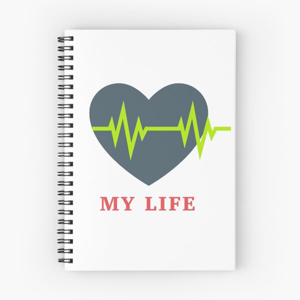 Item preview, ECG green line with dark blue heart my life quote designed and sold by abhishekarts.