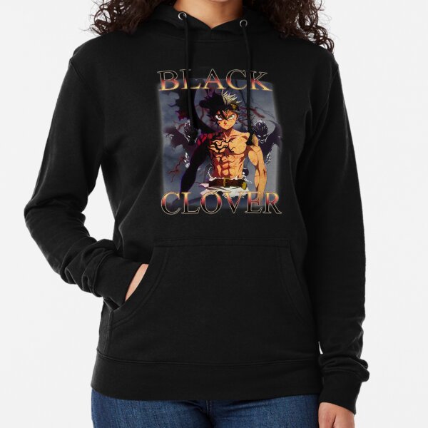 Trébol negro, demonio asta, Sudadera ligera con capucha