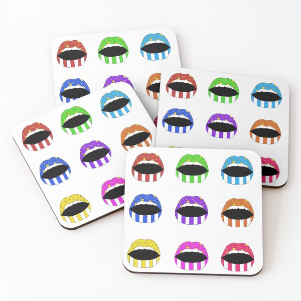 Item preview, multi-colored lips sticker pack designed and sold by Maria Benvenuto.