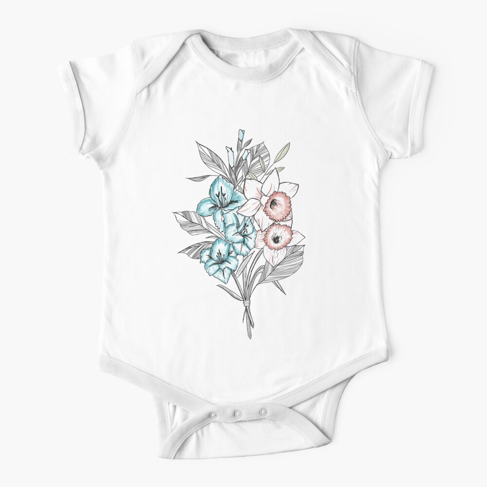 Gladiolus and Daffodils Baby One-Piece