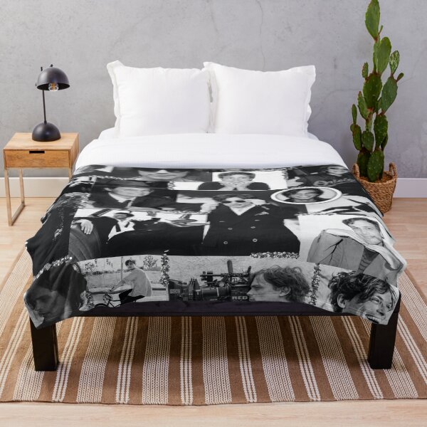 Matthew Gray Gubler Collage b&w Throw Blanket