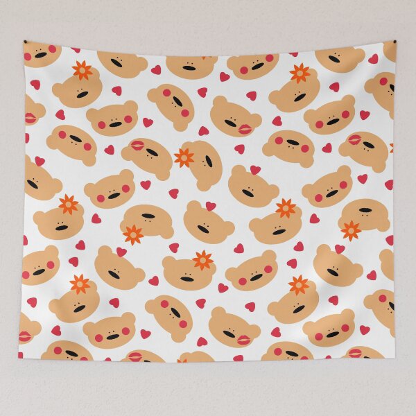 Item preview, Teddy bear pattern with flowers and hearts designed and sold by chrisbears.