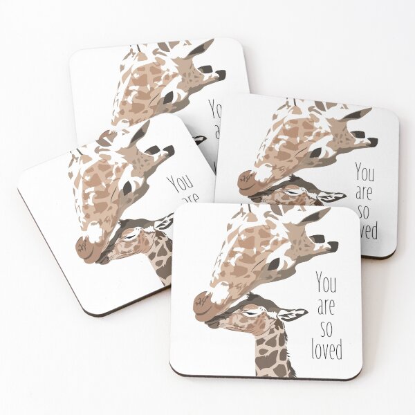 Artikelvorschau, Giraffe Mutter und Kind. Du wirst so geliebt. entworfen und verkauft von FadeGrafix.