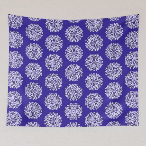 Item preview, Intricate Lace Mandala on Blue Background designed and sold by cosmicmouse.