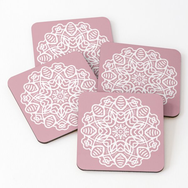 Item preview, Intricate Lace Mandala on Soft Pink Background designed and sold by cosmicmouse.