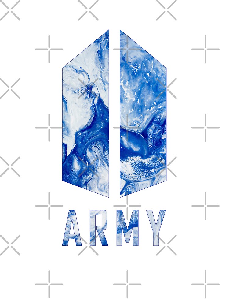 BTS Army logo (abtsract ocean blue sea) | Kpop Army | RM, Suga, Jin, Jimin,  J-Hope, Jungkook, V | Hydro Flask sticker | Kids T-Shirt