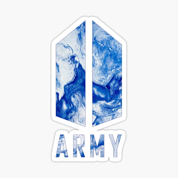 Artikel-Vorschau von BTS Army Logo (abstrakt ozeanblaues Meer) | Kpop Armee | RM, Suga, Jin, Jimin, J-Hoffnung, Jungkook, V | Hydro Flask Aufkleber, designt und verkauft von Vane22april.