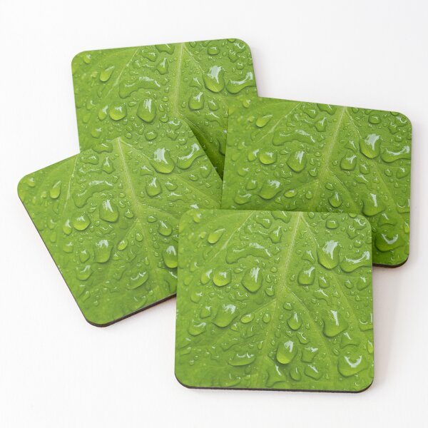 Item preview, Raindrops on a Bright Green Morning Glory Leaf designed and sold by Jeanne Kramer-Smyth.
