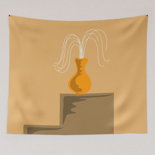Item preview, Vase sitting on a flight of stairs modern minimalist abstract art designed and sold by spooks draws.