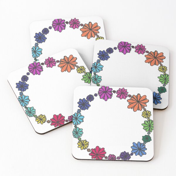 Item preview, MULTI-COLOURED FLOWER WREATH designed and sold by Jenna Hilton Doodles.