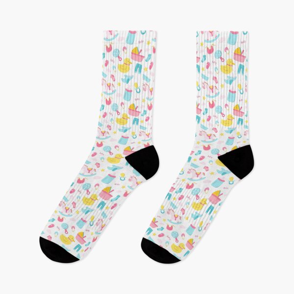 Item preview, Cute Pink Turquoise and Yellow Baby Print designed and sold by cabgodfrey.