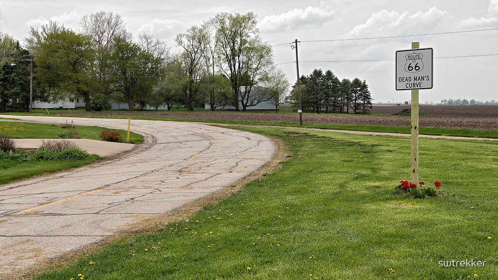 "Dead Man's Curve on Route 66, Towanda, IL" by swtrekker Redbubble