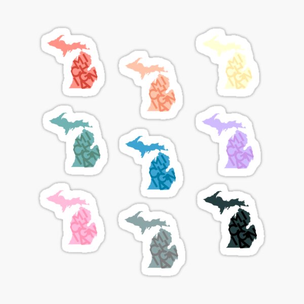 Item preview, Two Tone Michigan State Word Art Mini Sticker / Magnet Pack designed and sold by jaelynandrade.