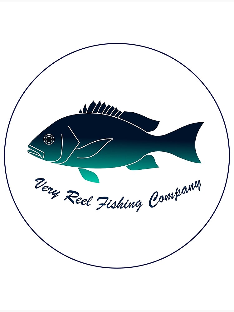 Simple Fictional Fishing Company Logo Design (Red) | Sticker