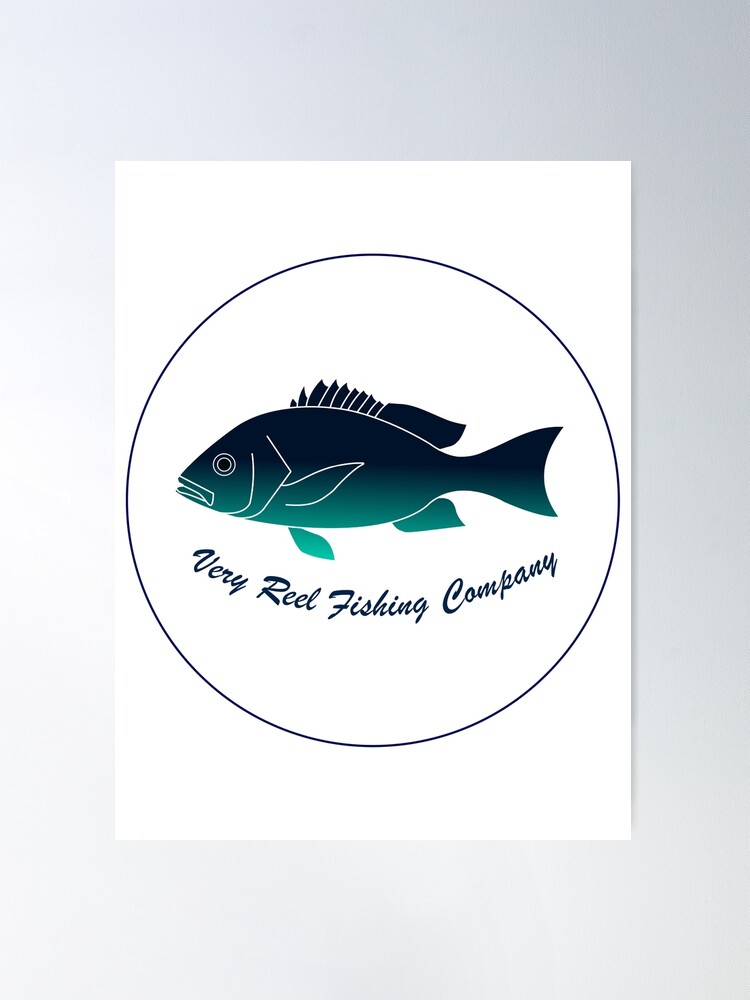 Simple Fictional Fishing Company Logo Design (Red) | Sticker