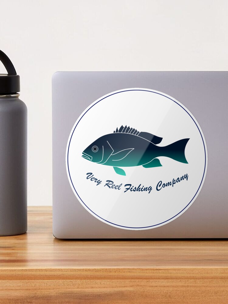 Simple Fictional Fishing Company Logo Design (Blue) | Sticker