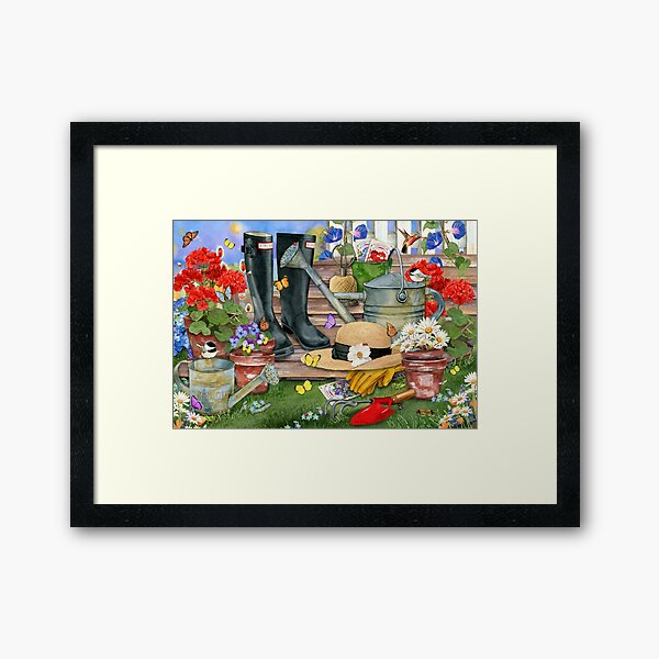 Summer Gardening Framed Art Print