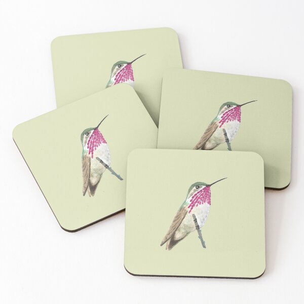 Item preview, Calliope Hummingbird on Warm Green Background designed and sold by Christiane Dobbins.