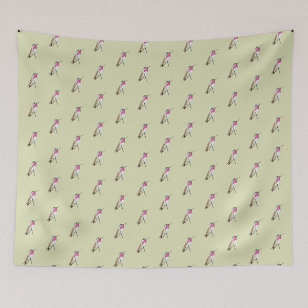 Item preview, Calliope Hummingbird on Warm Green Background designed and sold by Christiane Dobbins.