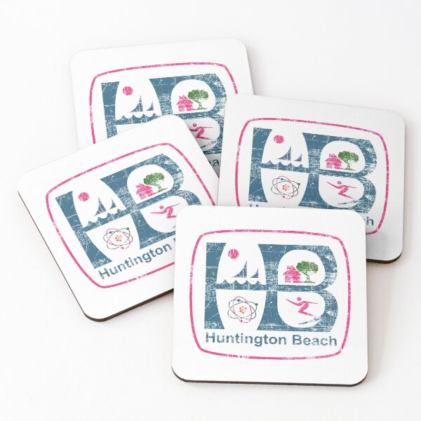 Item preview, pink & bark aqua blue HB Logo faded, worn, distressed, washed, vintage designed and sold by James Allender.