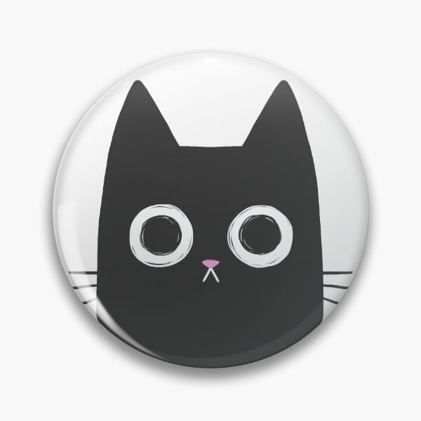 Staring Black Cat Pin