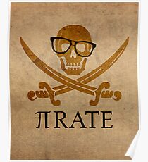 Pirate Humor Math Number Pi Nerd Poster Poster