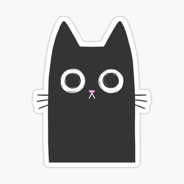 Staring Black Cat Sticker