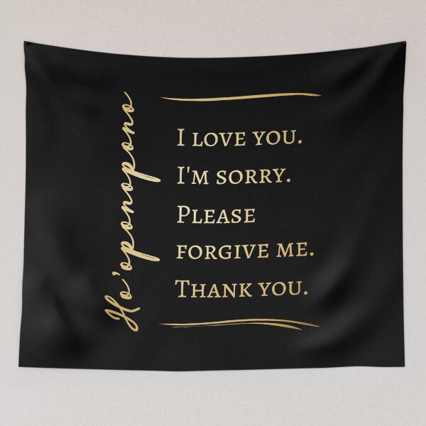 Item preview, Ho'oponopono Healing Prayer Affirmation (Black And Gold) designed and sold by 4wordsmovement.
