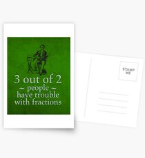 Fractions Math Humor Pun Nerd Poster Postkarten