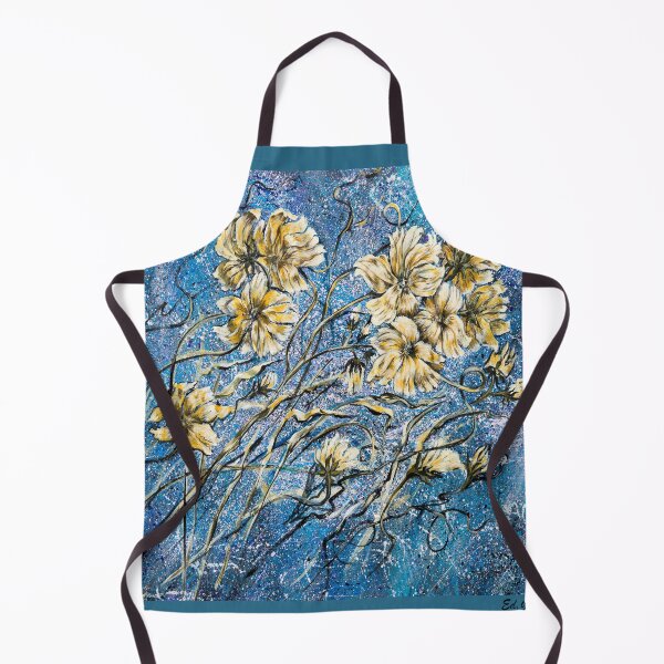 Aperçu de l'œuvre Peinture originale fleurs jaunes sur bleu créée et vendue par edgalum.
