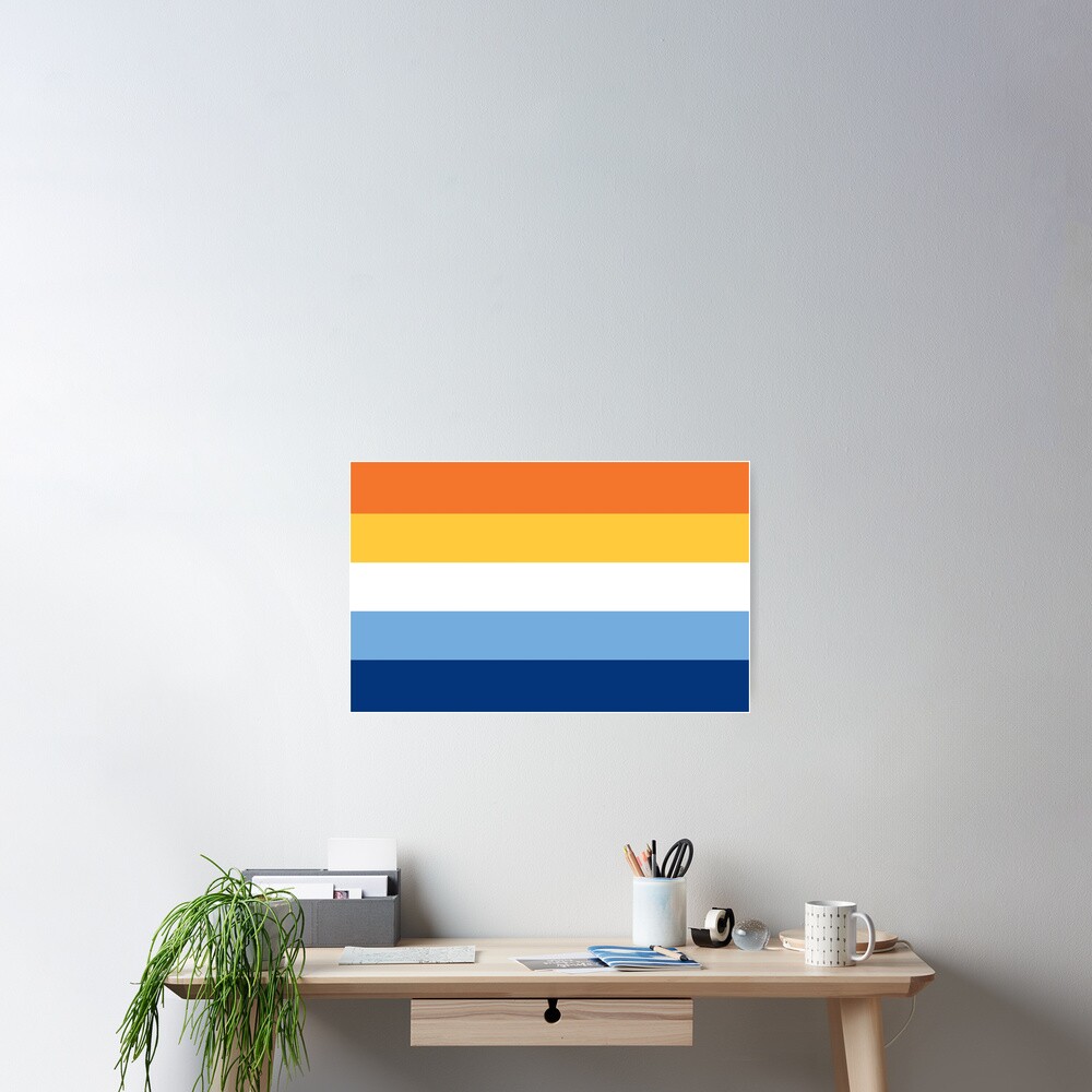 Póster Bandera Aroace Naranja Y Azul Aro Ace Aromantic Asexual Queer Pride Lgbtq De 3939