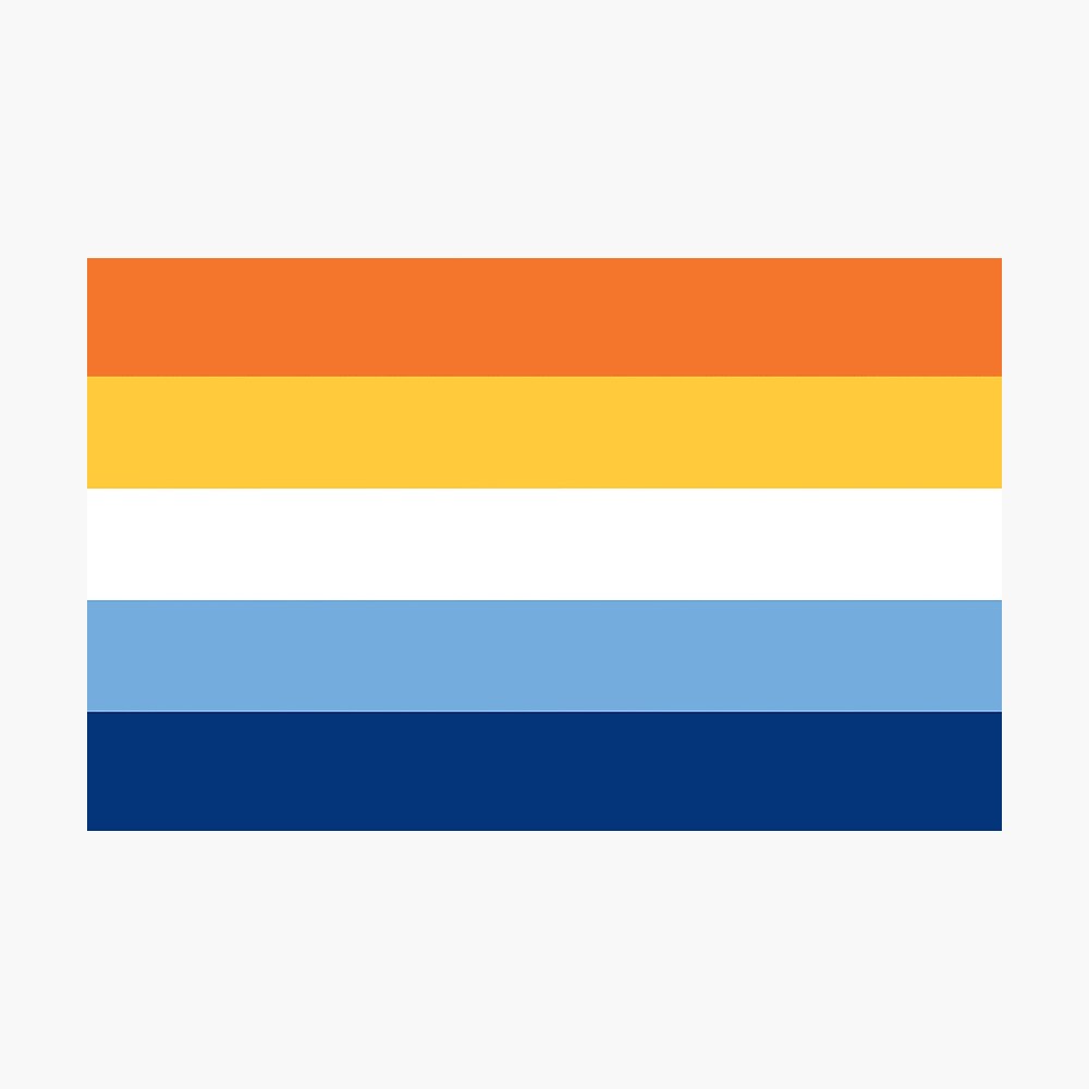 blue orange white flag