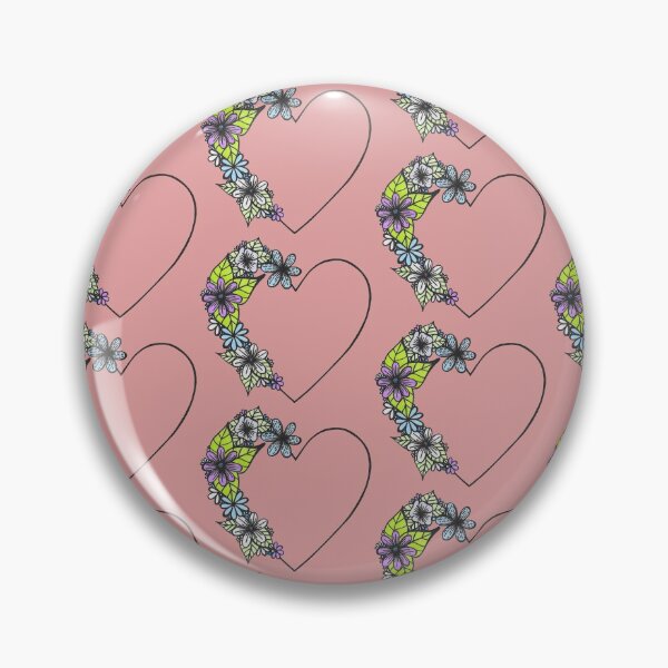 Item preview, HEART WREATH WITH FLOWERS AND LEAVES designed and sold by Jenna Hilton Doodles.
