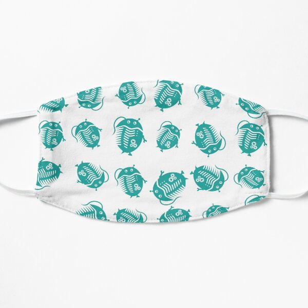 Teal Trilobot Pattern Mask
