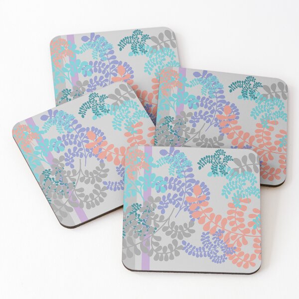 Item preview, Floral design in turquoise, lilac, coral pink designed and sold by edgalum.