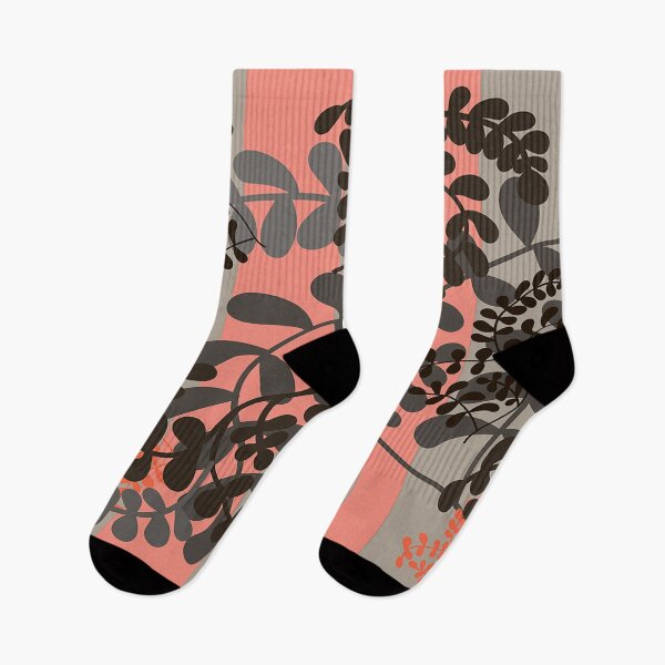 Item preview, Grey and coral pink floral design designed and sold by edgalum.