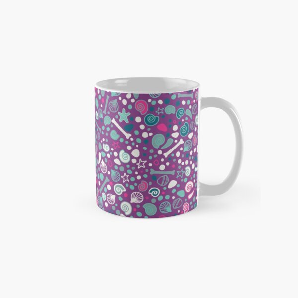 Item preview, Mini Fossils - turquoise, white and pink on purple - fun pattern by Cecca Designs designed and sold by Cecca-Designs.