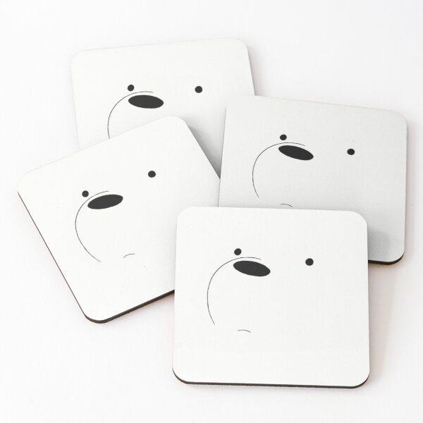 ice bear face Coasters (Set of 4)