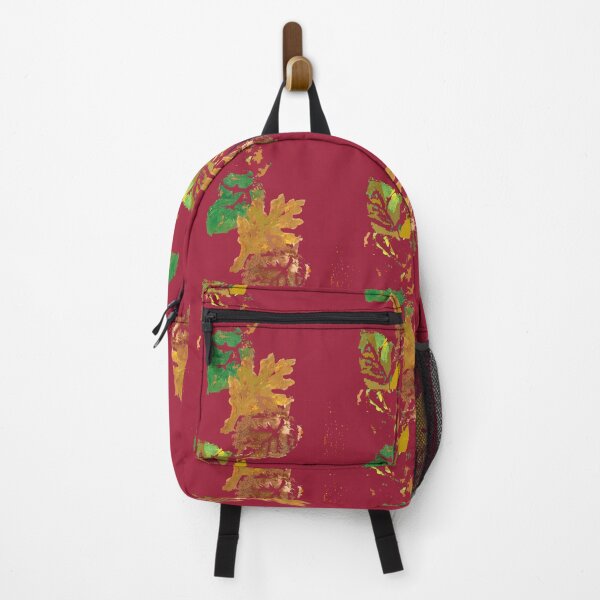 Item preview, Four Autumn Leaves, dark red background designed and sold by djrunnels.