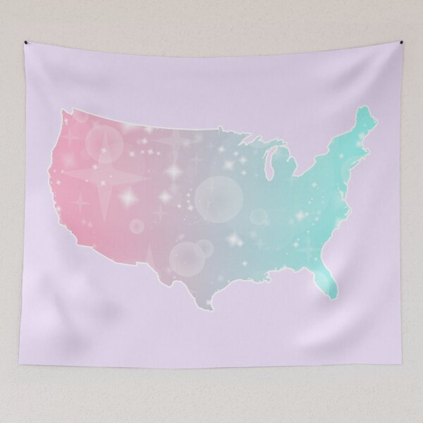 Item preview, The United States in Cotton Candy Colors designed and sold by Bumblefuzzies.
