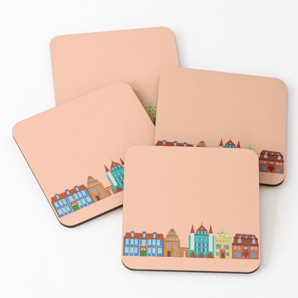 Item preview, Town. Street with colorful retro houses designed and sold by Kajaniko.
