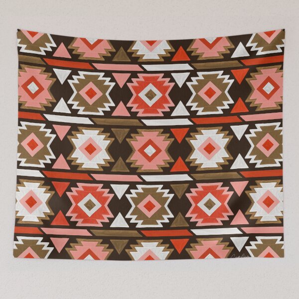 Item preview, Kilim Abundance Pattern - Teak & Red designed and sold by Cat Coquillette.