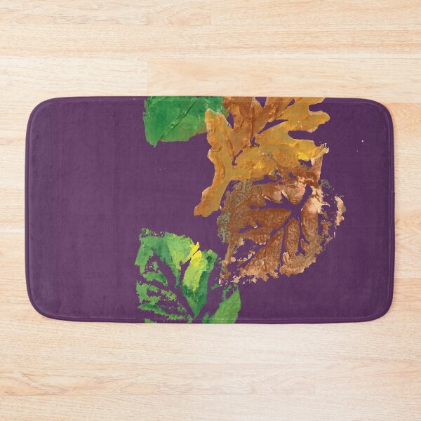 Item preview, Four Autumn Leaves, plum purple background designed and sold by djrunnels.