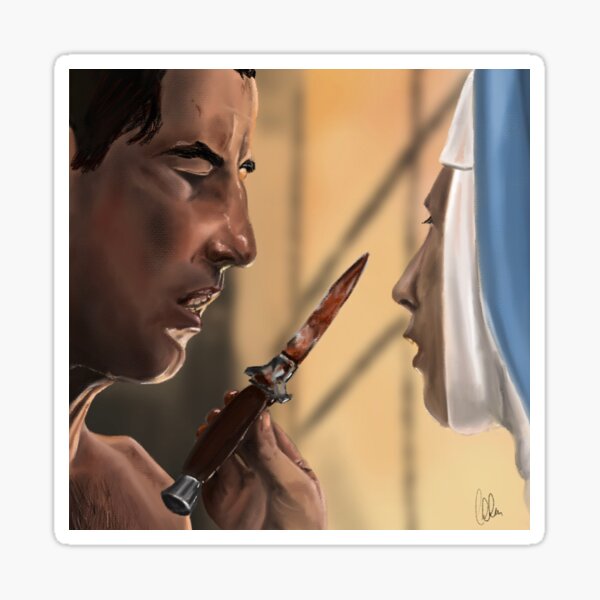 Dracula and Sister Agatha with knife Sticker