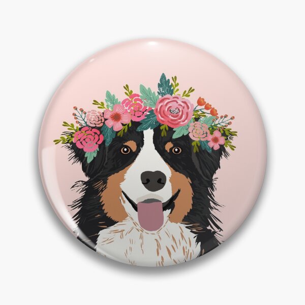 Item preview, Australian Shepherd flower crown - aussie dog, australian shepherd, floral crown, flower crown, dog, dog sticker, cute dog, pink, pink floral, tricolored designed and sold by PetFriendly.