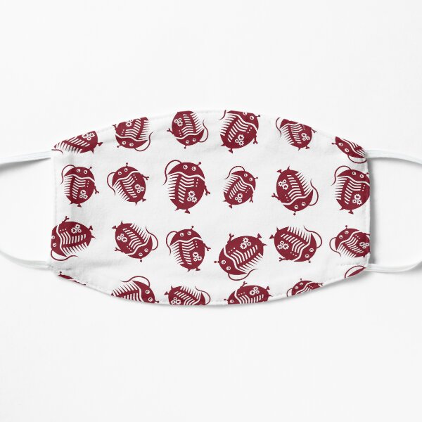 Burgundy Trilobot Pattern Flat Mask