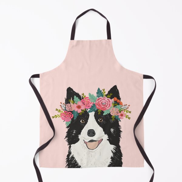 Item preview, Border Collie flower crown - border collie, floral crown, flower crown, dog, dog sticker, cute dog, pink, pink floral, tricolored designed and sold by PetFriendly.