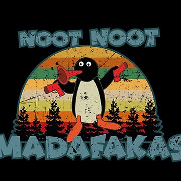 Imagen de la obra Noot Noot Madafakas Meme Pingu Distressed vintage old retro style de tinypurpleland
