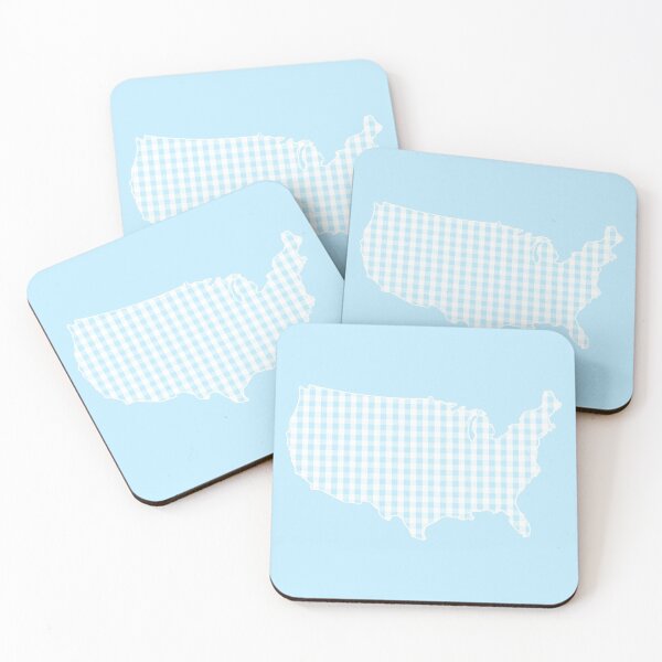 Item preview, The United States in Blue and White Gingham designed and sold by Bumblefuzzies.